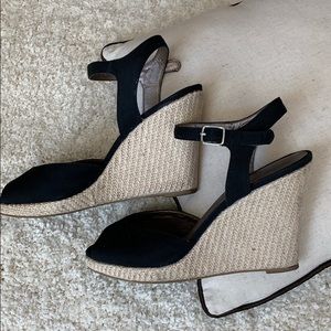 MODA SPANA Black Sandals Espadrilles   Size 7